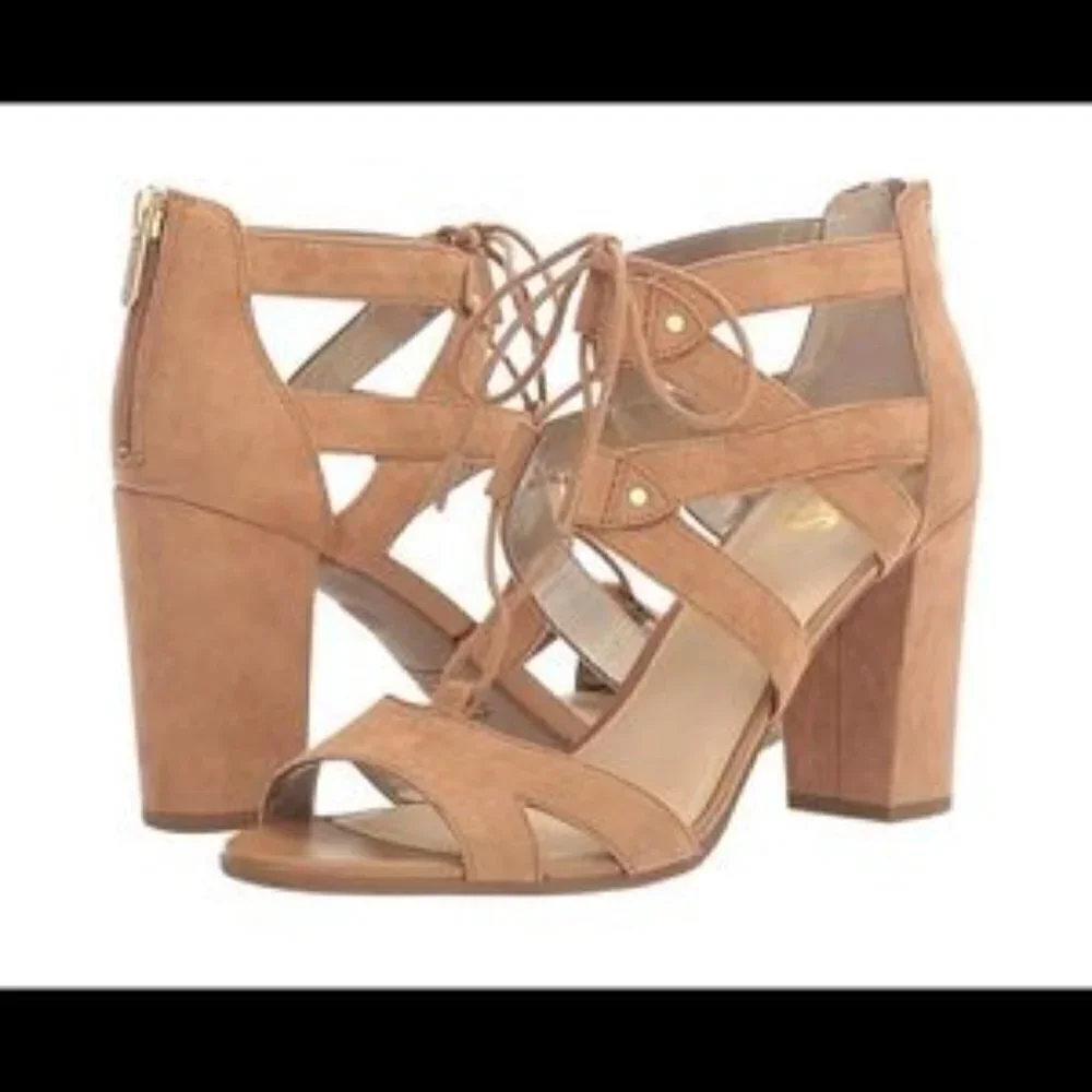 Circus by Sam Edelman Emilia Heeled Sandals Women's size 6.5 Tan Strappy Caged